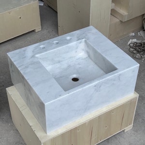White marble sink