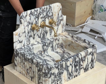 Calacatta Monet Marble Sink, Sink For Bathroom, Marble calacatta vagli Sink, Luxury Sink , Wall Mount Sink , Natural Stone, calacatta viola