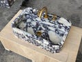 Custom size handcarved calacatta viola marble sink