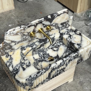Calacatta Monet Marble Sink, Sink For Bathroom, Marble calacatta vagli Sink, Luxury Sink , Wall Mount Sink , Natural Stone, calacatta viola