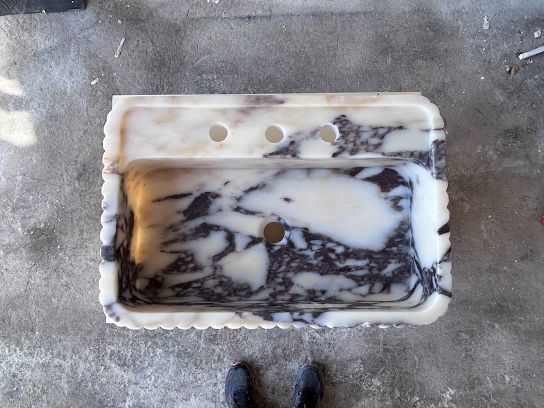Calacatta Violet Marble Sink Sink for Bathroom Marble Etsy Canada