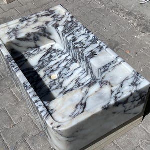 Calacatta Monet Marble Sink, Sink For Bathroom, Marble calacatta vagli Sink, Luxury Sink , Wall Mount Sink , Natural Stone, calacatta viola