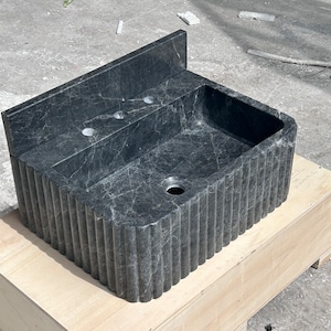 Black white marble sink and Backsplash 20’’x16’’x8’’