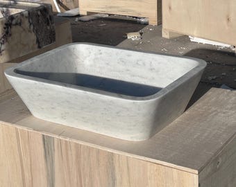 Weiße Carrara Schiff Waschbecken