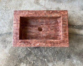 Red Travertine Sink , Customized Sink