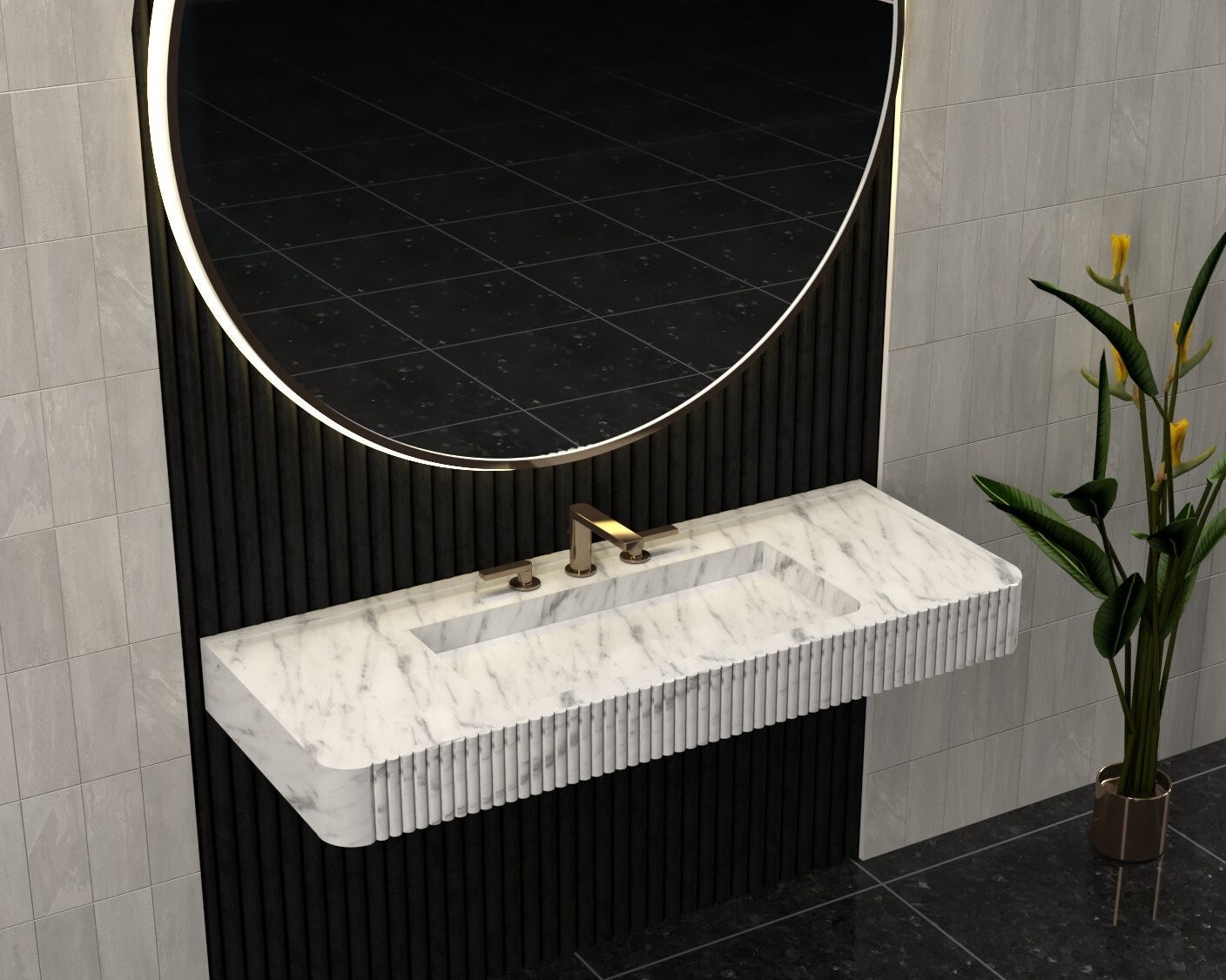 Bathroom Vanities Marble Sink , Powder Room Marble Table Sink - Etsy