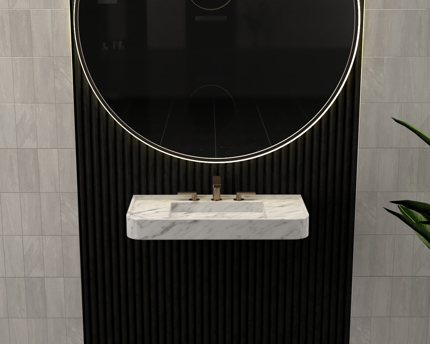 Powder Room Marble Sink