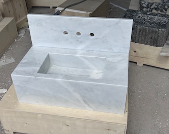 White Carrara Marble Sink