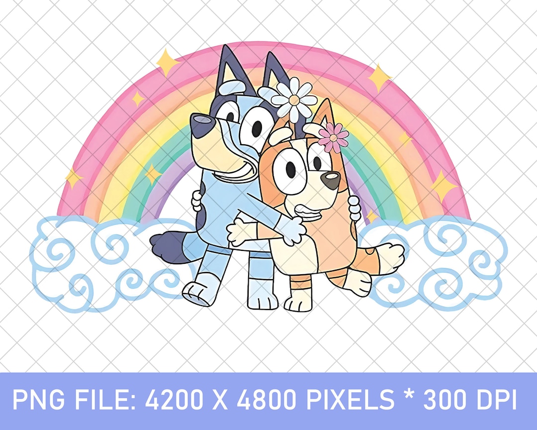 Bluey Rainbow Png Bluey Png Bluey Birthday Png Bingo Png - Etsy UK