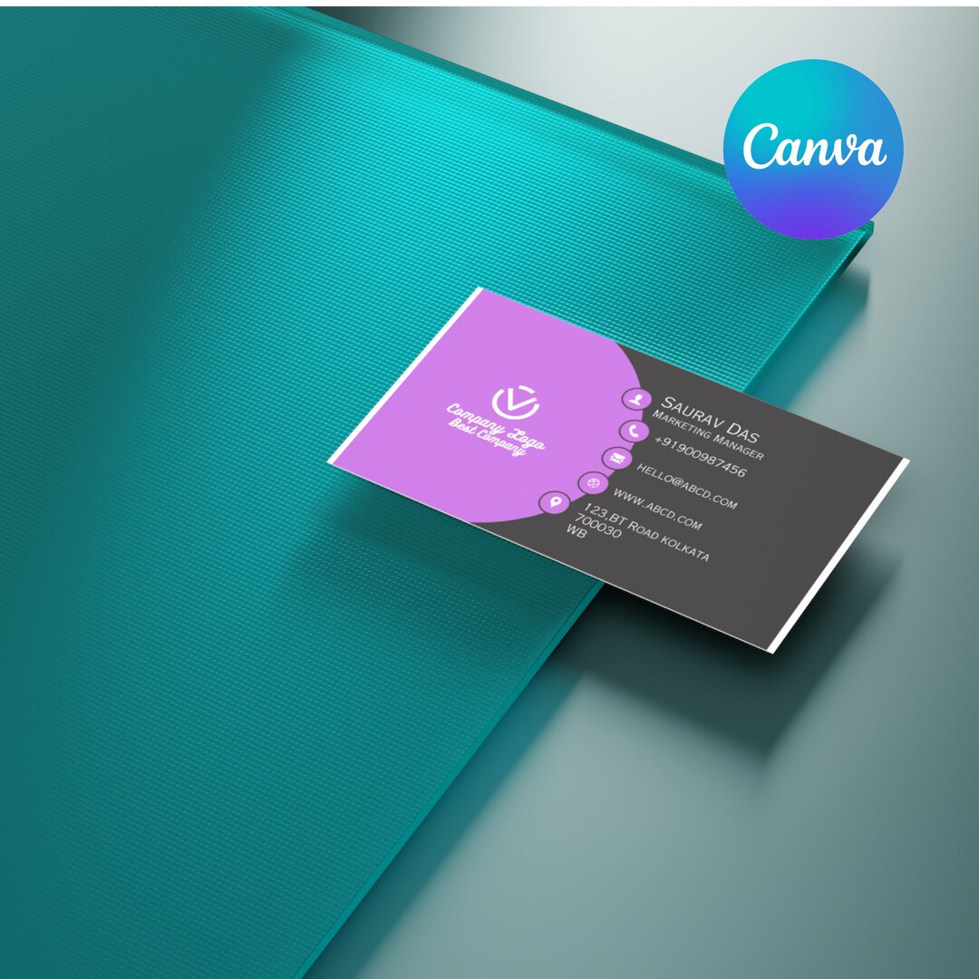 Business Card Template Editable Canva Template Custom Etsy