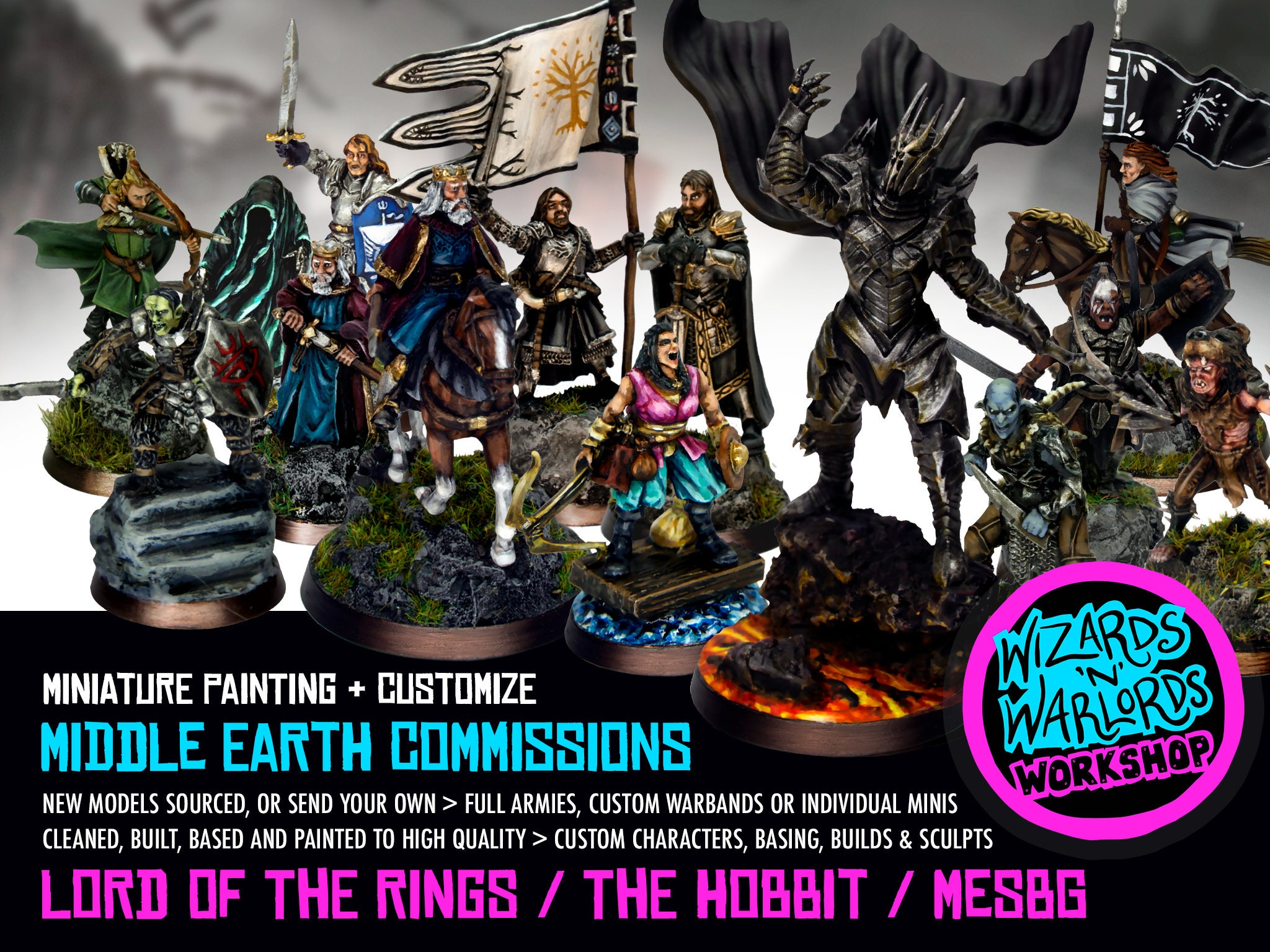 Figurines Warriors Of The Dead King & Herald - Seigneur Des Anneaux - Games Workshop