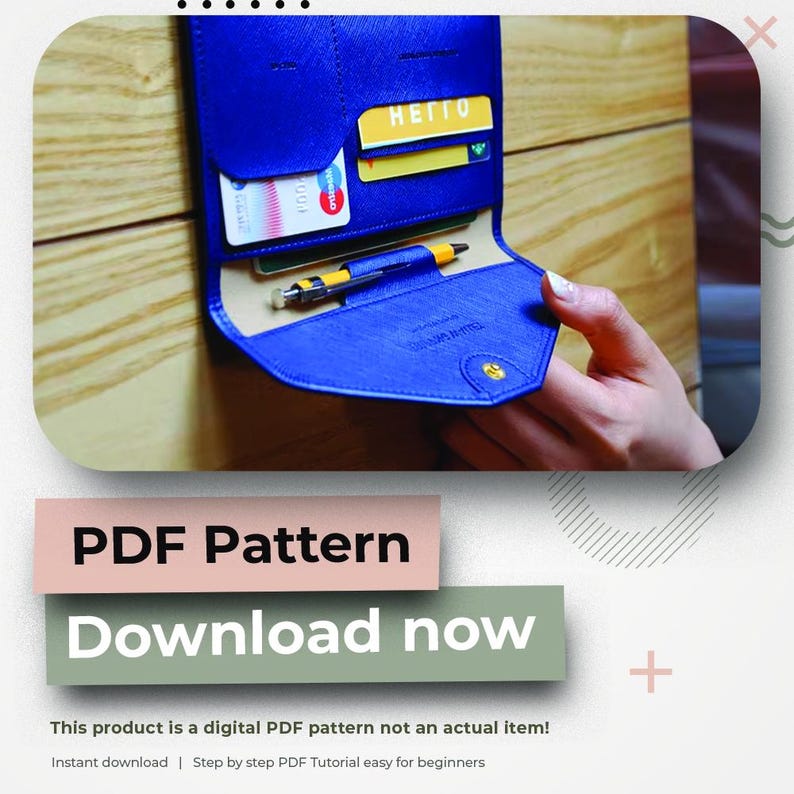 Leather Passport Wallet Template, Leather Travel Wallet, Passport Cover