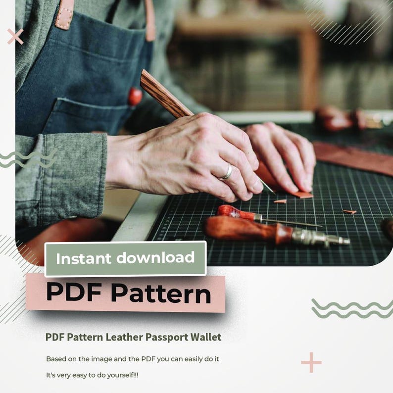 Leather Passport Wallet Template, Leather Travel Wallet, Passport Cover