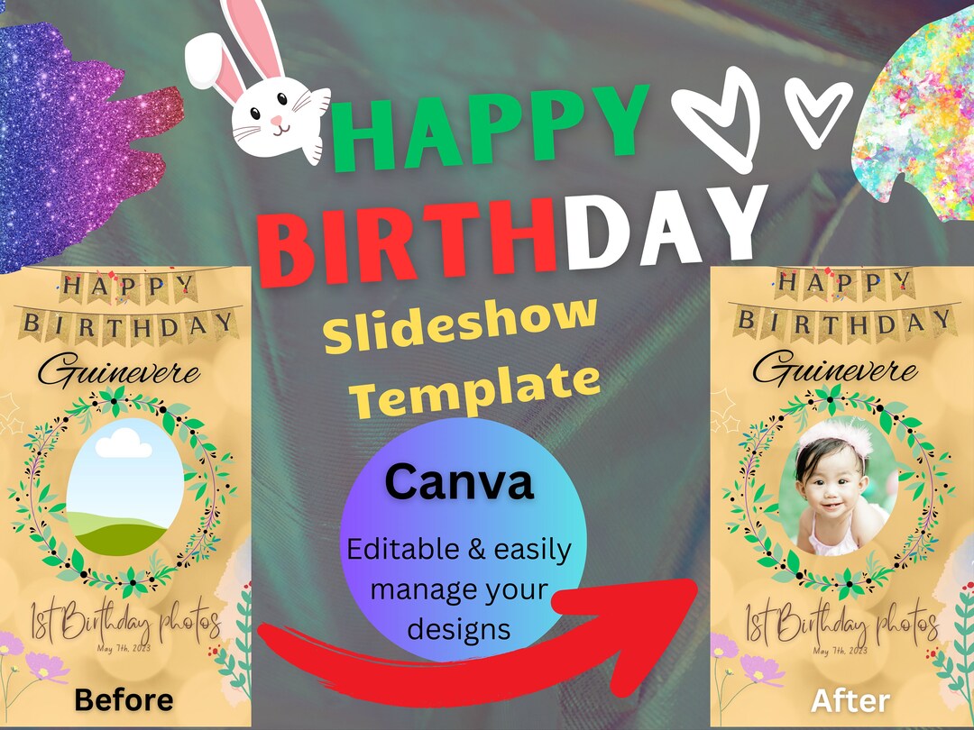 Happy Birthday Slideshow Templates Children #39 s Celebration Etsy Happy Birthday Slideshow Templates Children #39 s Celebration Etsy