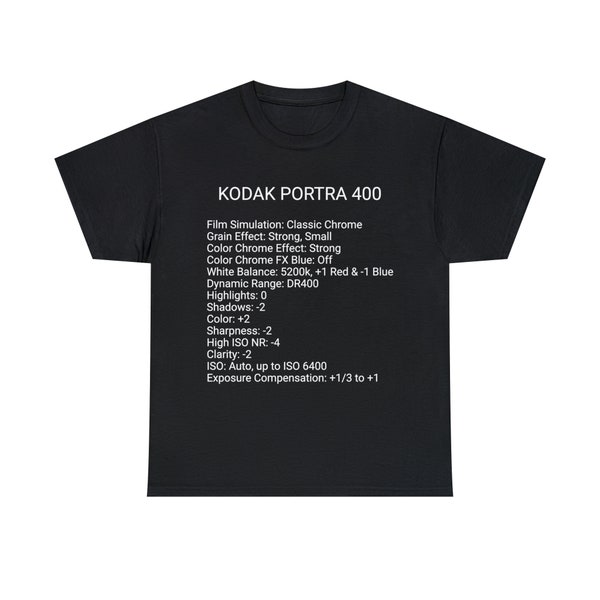 Fujifilm Kodak Portra 400 Recipe Unisex Heavy Cotton Tee