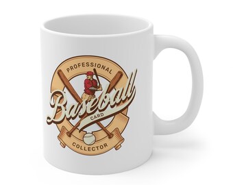 Funny baseball card collector mug coffee cup baseball card lover gift mug Professional baseball card collector