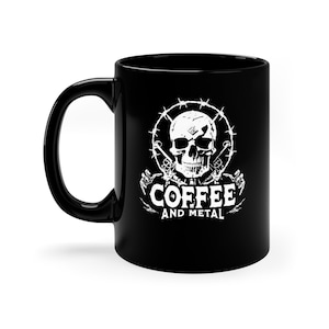 Gift for Metal Head, Heavy Metal Coffee Cup, Heavy Metal Coffee Mug, Heavy Metal Mug, Heavy Metal Gifts, Heavy Metal Black Mug,