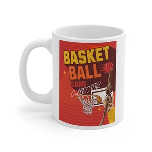 Tasse de collection de cartes de basket-ball, tasse à café, cadeau pour amoureux de cartes de basket-ball