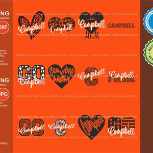 Campbell Svg, Campbell 12 Leopard  Svg Mascot Designs Pack, Campbell Leopard Svg Cut Files Bundle, Campbell Sports Team Mascot Svg