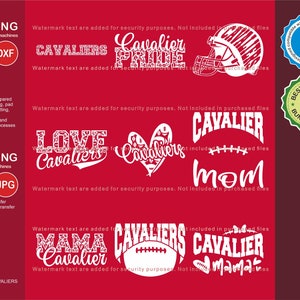 Cavaliers Svg, Cavalier 9 Football Svg Mascot Designs Pack, Cavaliers Svg Cut Files Bundle, Cavaliers Football Team Mascot Svg