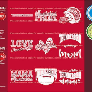 Thunderbirds Svg, Thunderbird 9 Football Svg Mascot Designs Pack, Thunderbirds Svg Cut Files Bundle, Thunderbirds Football Team Mascot Svg