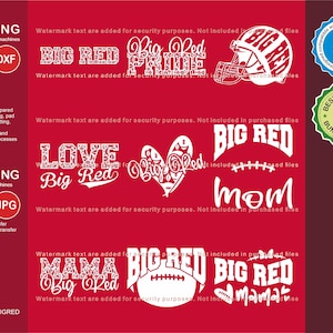 Grote rode Svg, grote rode 9 voetbal Svg mascotte ontwerpen Pack, grote rode Svg gesneden bestanden bundel, grote rode voetbalteam mascotte Svg