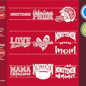 Minutemen Svg, Minutemen 9 Football Svg Mascot Designs Pack, Minutemen Svg Cut Files Bundle, Minutemen Football Team Mascot Svg
