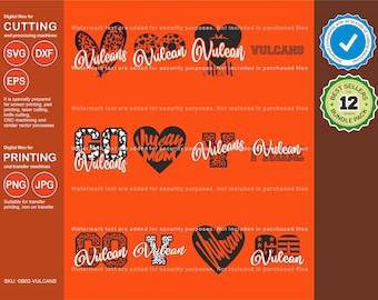 Vulcans Svg, Vulcan 12 Leopard  Svg Mascot Designs Pack, Vulcans Leopard Svg Cut Files Bundle, Vulcans Sports Team Mascot Svg