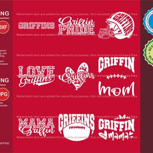 Griffins Svg, Griffin 9 Football Svg Mascot Designs Pack, Griffins Svg Cut Files Bundle, Griffins Football Team Mascot Svg
