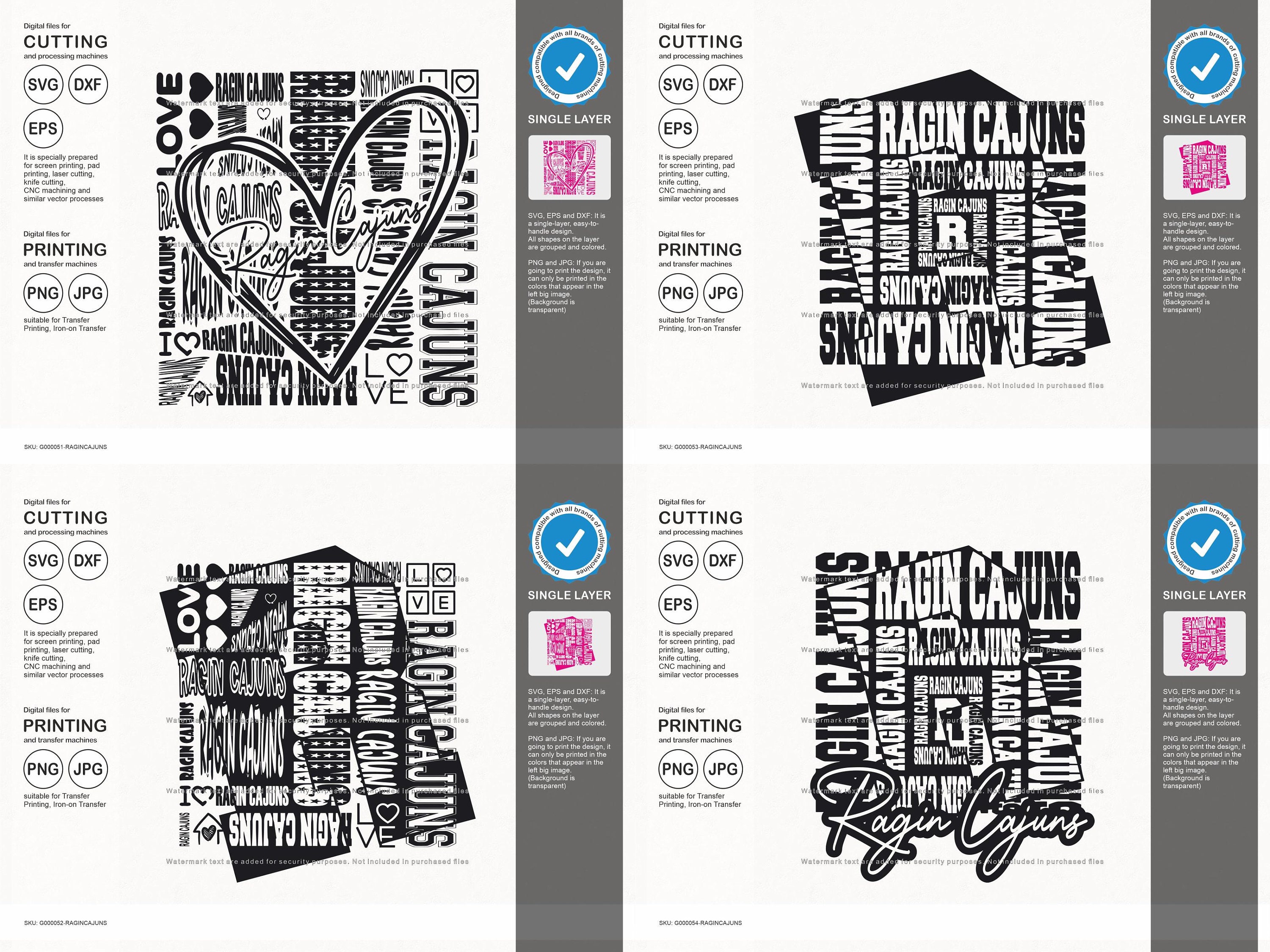 Ragin Cajuns Svg, Ragin Cajun 12 Typography Svg Mascot Designs Pack ...