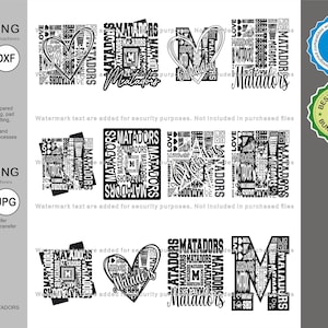 Matadors Svg, Matador 12 Typography  Svg Mascot Designs Pack, Matadors Typography Svg Cut Files Bundle, Matadors Sports Team Mascot Svg