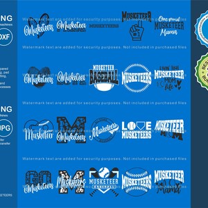 Musketeers Svg, Musketeer 20 Baseball Svg Mascot Designs Pack, Musketeers Svg Cut Files Bundle, Musketeers Baseball Team Mascot Svg
