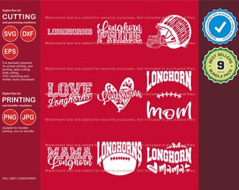 Longhorns Svg, Longhorn 9 Football Svg Mascot Designs Pack, Longhorns Svg Cut Files Bundle, Longhorns Football Team Mascot Svg