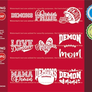 Demons Svg, Demon 9 Football Svg Mascot Designs Pack, Demons Svg Cut Files Bundle, Demons Football Team Mascot Svg