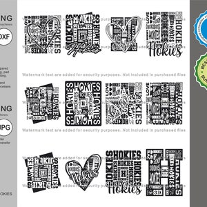Hokies Svg, Hokie 12 Typography  Svg Mascot Designs Pack, Hokies Typography Svg Cut Files Bundle, Hokies Sports Team Mascot Svg