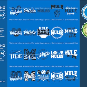 Mules SVG, Mule 20 Baseball SVG Maskottchen Designs Pack, Mules geschnitten Dateien Bundle, Mules Baseball Team Maskottchen svg