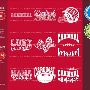 Cardinal Svg, Cardinal 9 Football Svg Mascot Designs Pack, Cardinal Svg Cut Files Bundle, Cardinal Football Team Mascot Svg