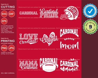 Kardinaal Svg, kardinaal 9 voetbal Svg mascotte ontwerpen Pack, kardinaal Svg gesneden bestanden bundel, kardinaal voetbalteam mascotte Svg