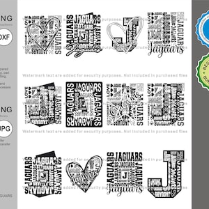 Jaguars Svg, Jaguar 12 Typography  Svg Mascot Designs Pack, Jaguars Typography Svg Cut Files Bundle, Jaguars Sports Team Mascot Svg