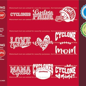 Cyclones Svg, Cyclone 9 Football Svg Mascot Designs Pack, Cyclones Svg Cut Files Bundle, Cyclones Football Team Mascot Svg