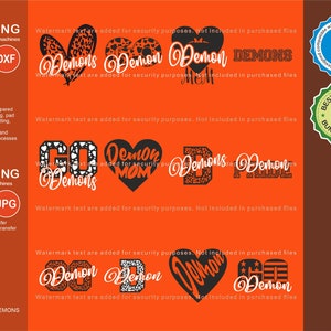 Demons Svg, Demon 12 Leopard  Svg Mascot Designs Pack, Demons Leopard Svg Cut Files Bundle, Demons Sports Team Mascot Svg