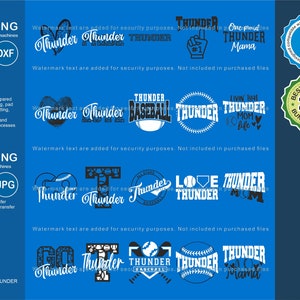 Thunder Svg, Thunder 20 Baseball Svg Mascot Designs Pack, Thunder Svg Cut Files Bundle, Thunder Baseball Team Mascot Svg