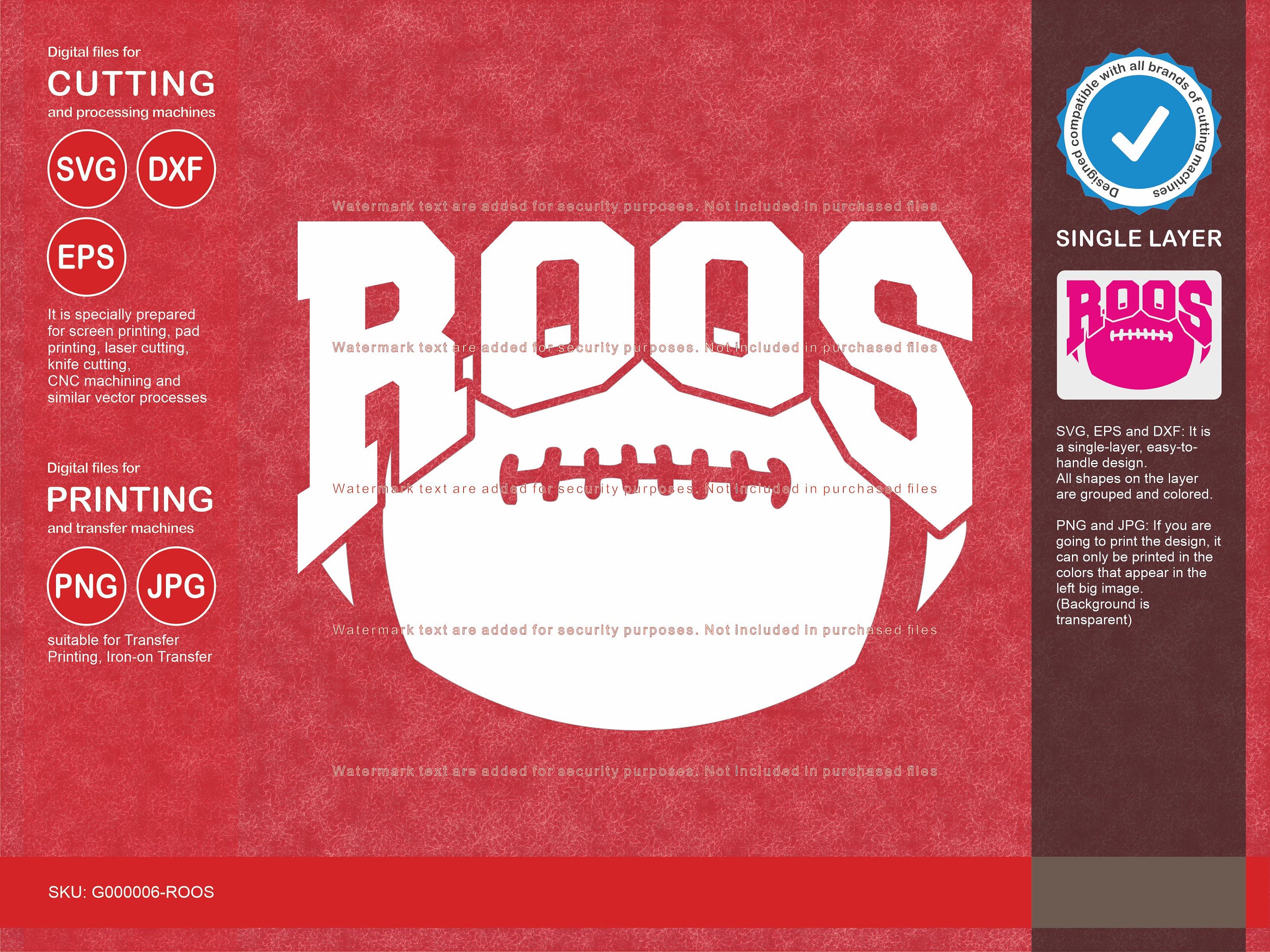 Roos Svg, Roo 9 Football Svg Mascot Designs Pack, Roos Svg Cut Files ...