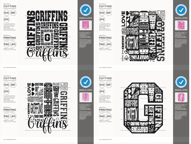 Griffins Svg, Griffin 12 Typography Svg Mascot Designs Pack, Griffins ...