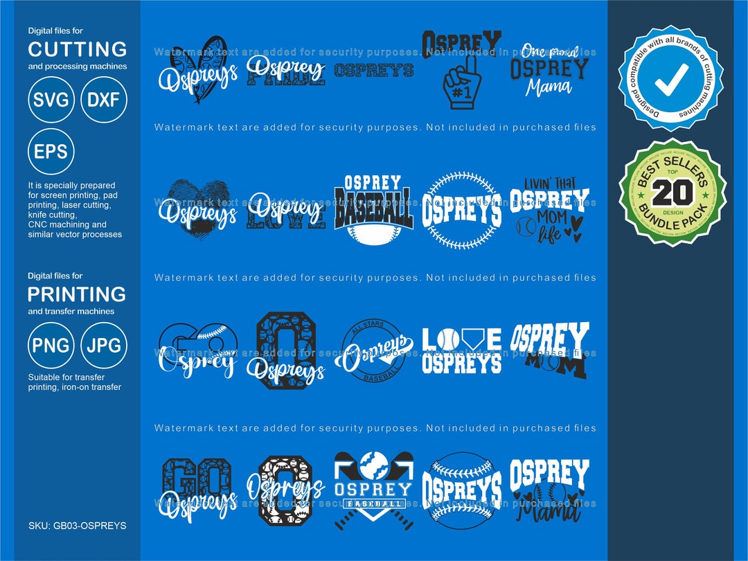 Ospreys Svg Osprey 20 Baseball Svg Mascot Designs Pack Etsy