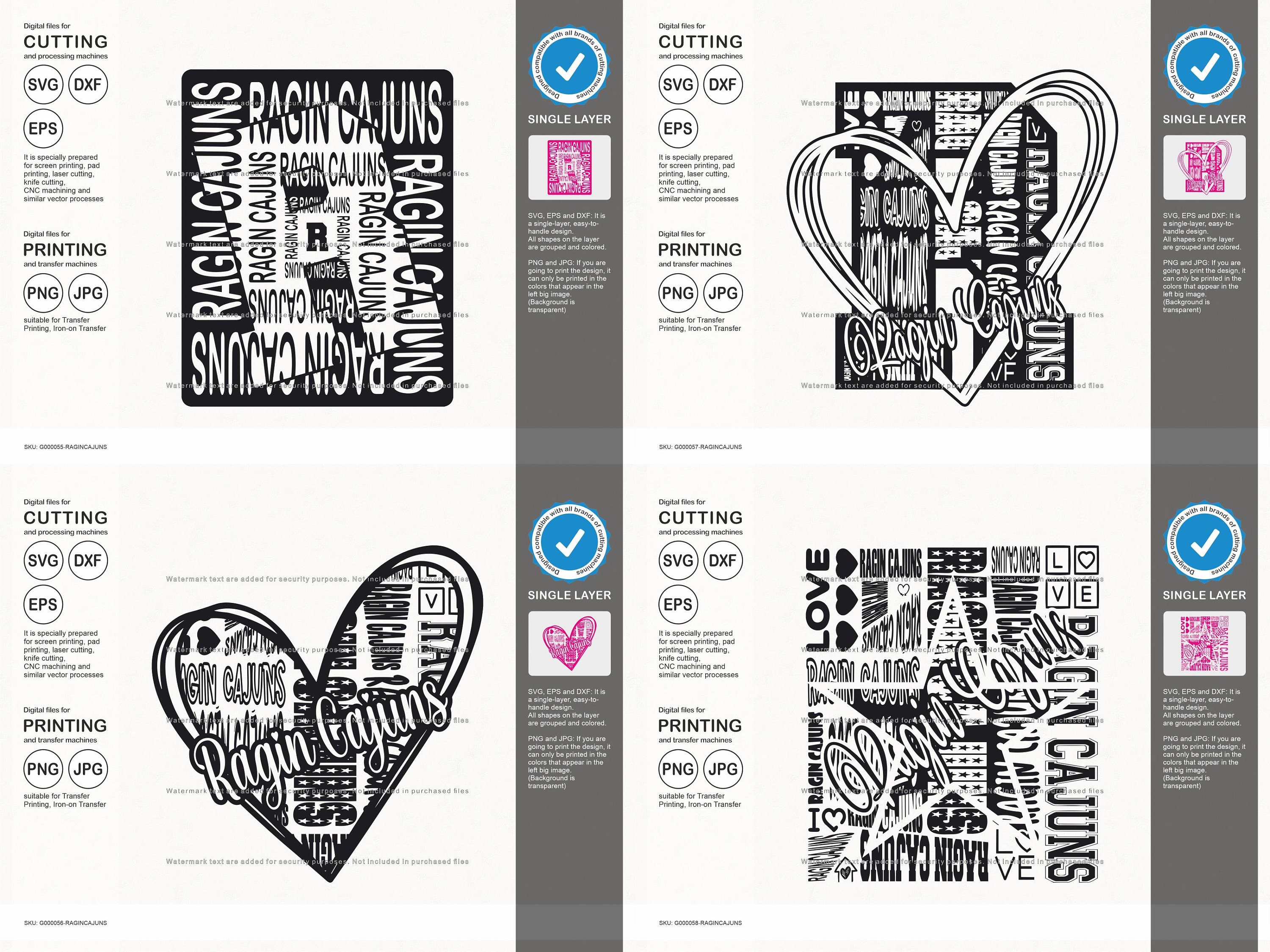 Ragin Cajuns Svg, Ragin Cajun 12 Typography Svg Mascot Designs Pack ...