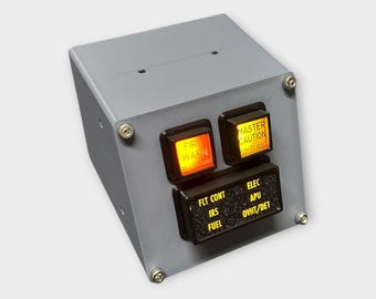 Boeing 737 Fire Warn, Master Caution & Captain 6 Pack Announcement Module - Flight Simulator - Home Cockpit Panels