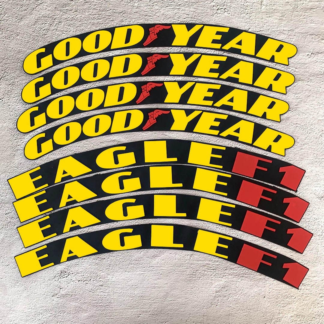 Permanent Tire Lettering Yellow Goodyear Eagle F1 Stickers Etsy