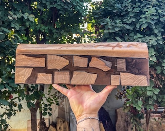 Barra magnética para cuchillos de madera epoxi, almacenamiento de cuchillos de cocina