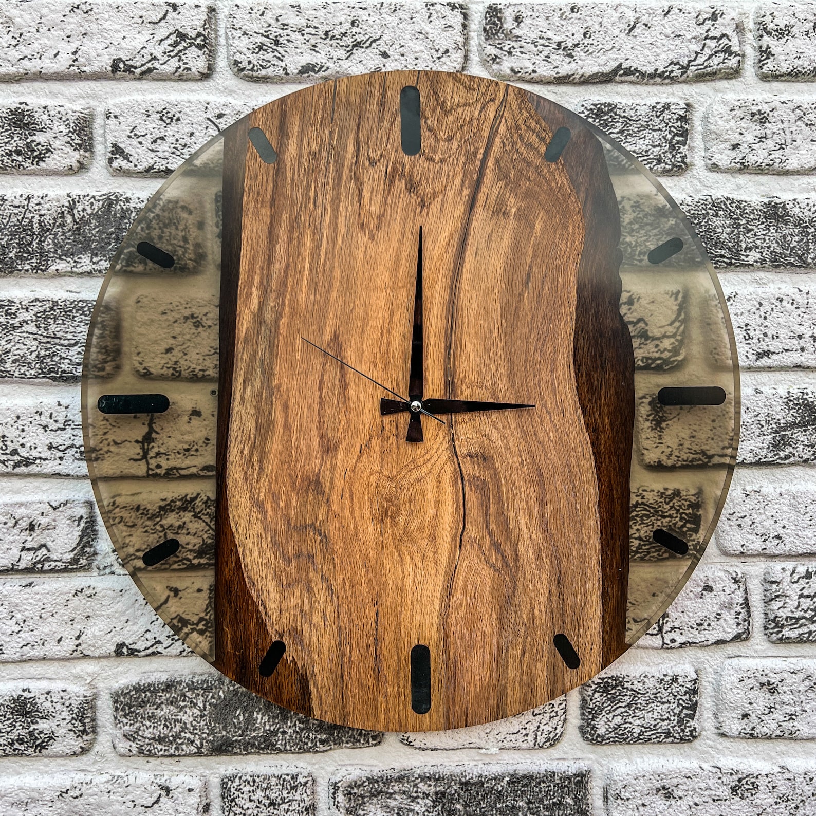 Big Wooden Clock, Resin Clock, Clock for Wall, Epoxy Wall Clock, Epoxy